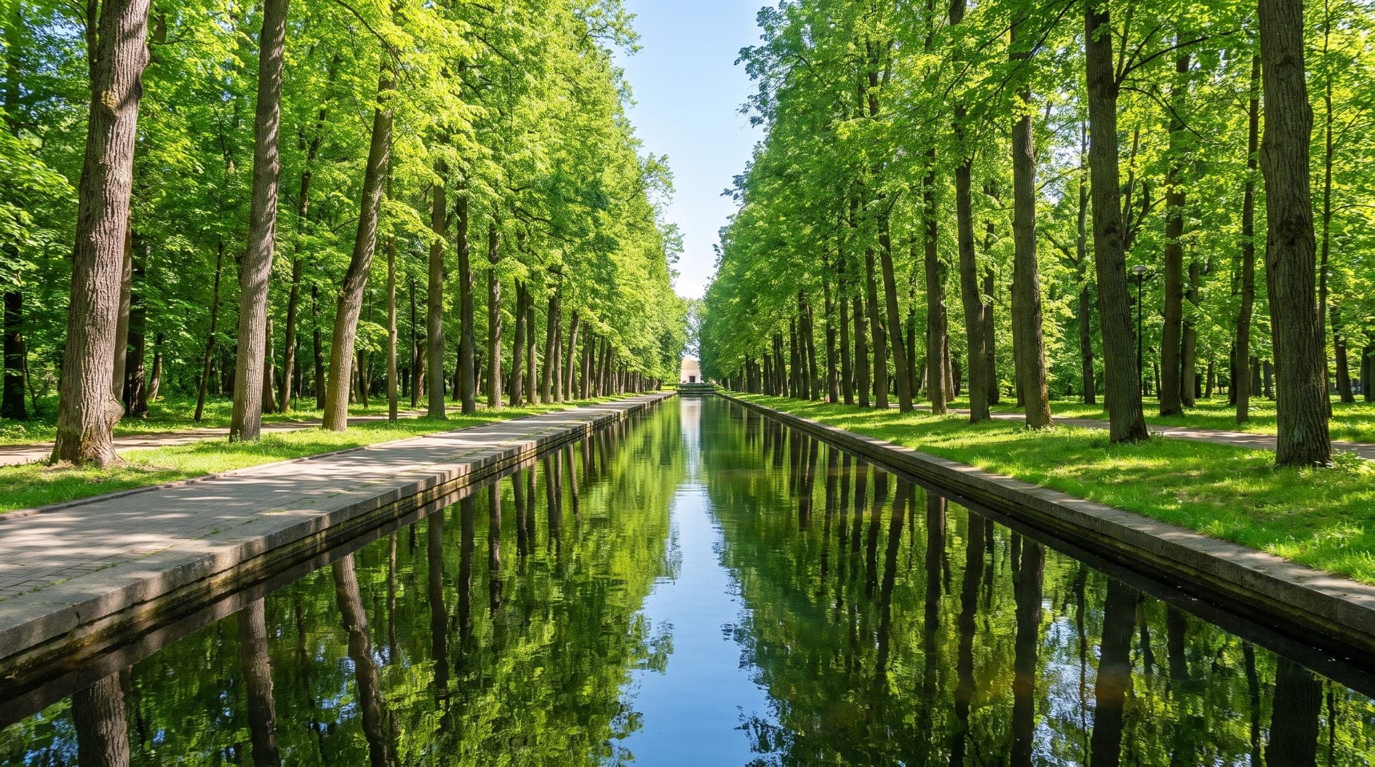 Lime-tree avenue and canal in the sanatorium park