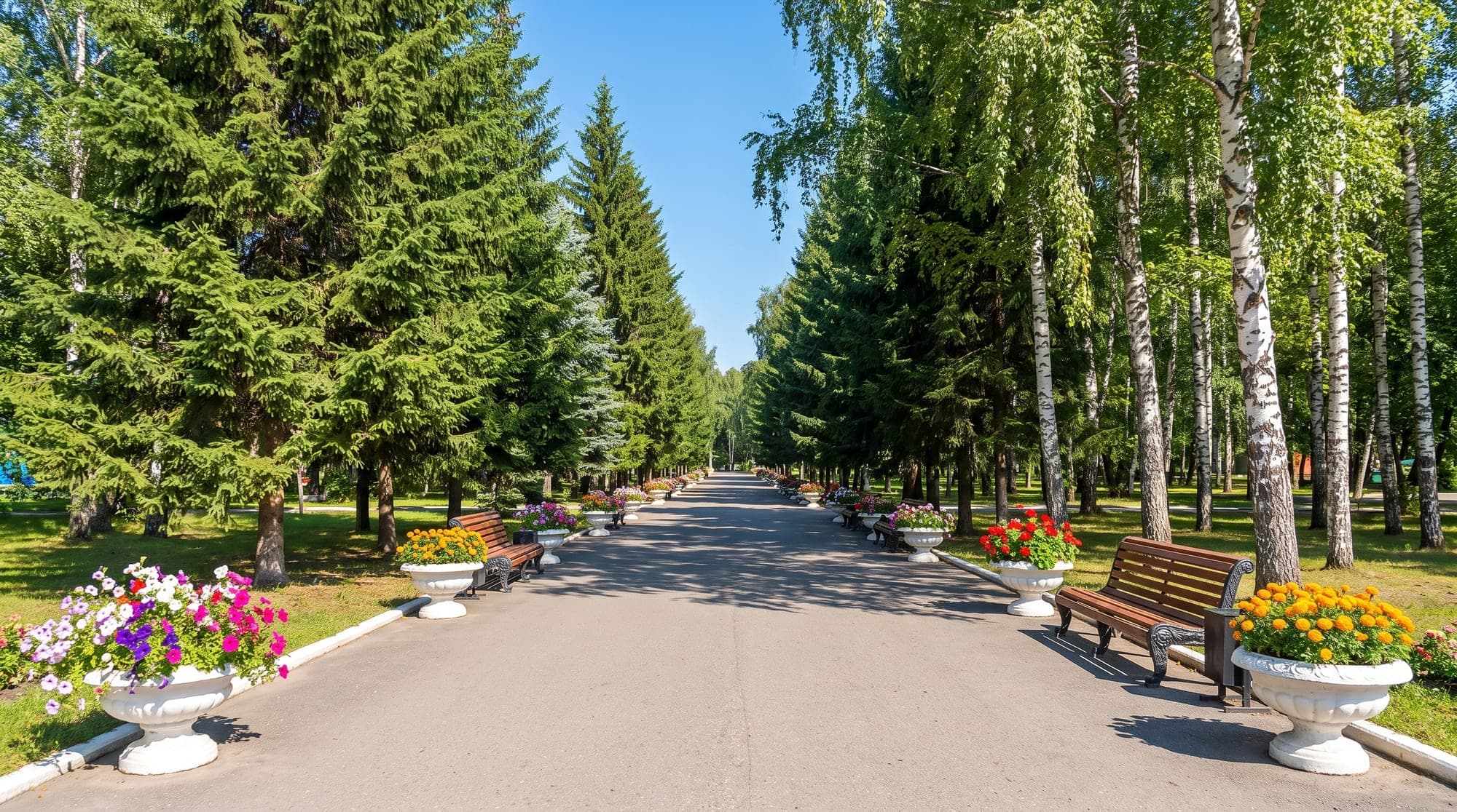 The sanatorium's central avenue