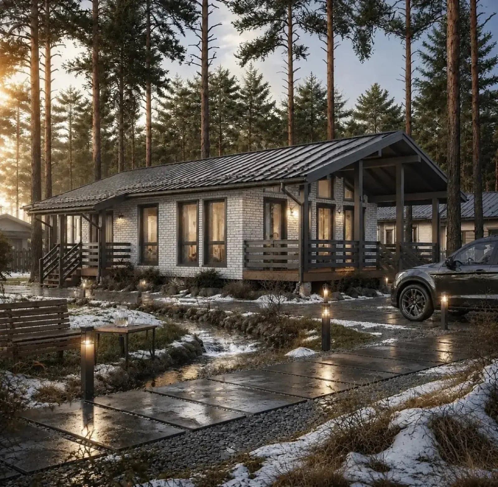 105 m² house in spring