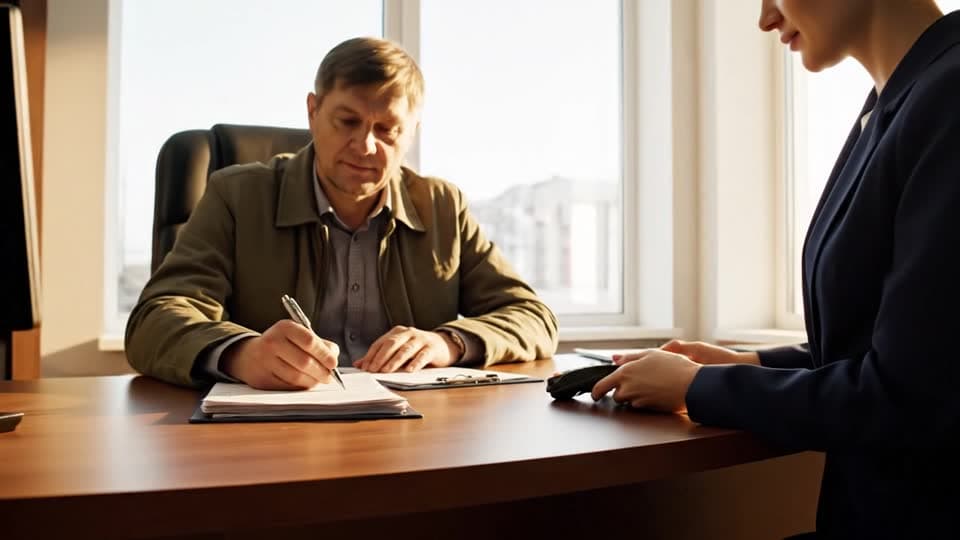 Signing the documents and paying through the bank